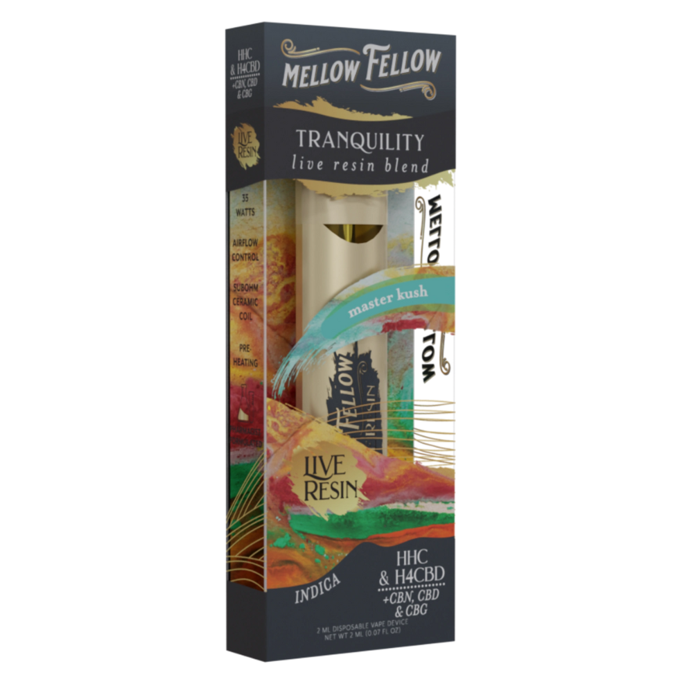 Mellow Fellow | Tranquility Blend Live Resin THC Vape | 2ml – Master Kush – Indica