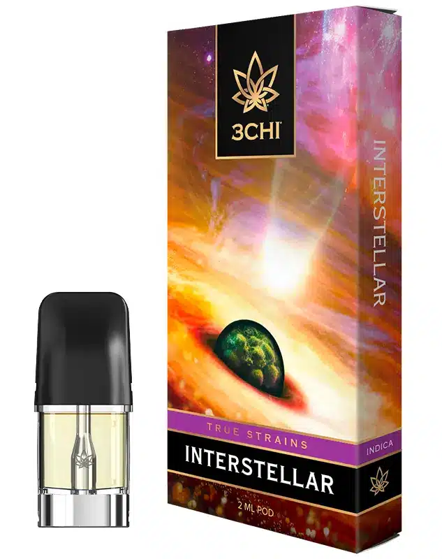 3CHI | True Strains THC Vape Pod – Interstellar | Indica – 2g Disposable Vape Pod