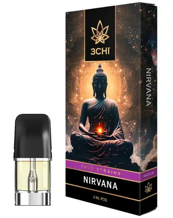 3CHI | True Strain THC Vape Pod – Nirvana | Indica – 2g Disposable Vape Pod
