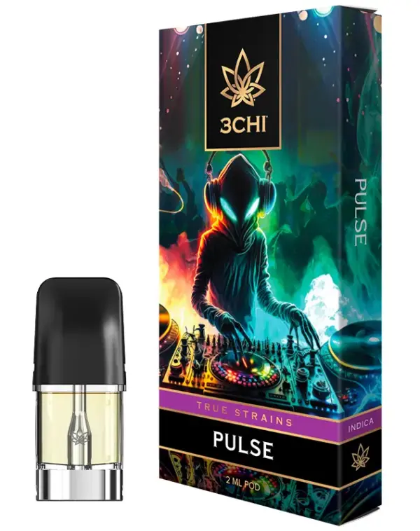 3CHI | True Strain THC Vape Pod – Pulse | Indica – 2g Disposable Vape Pod