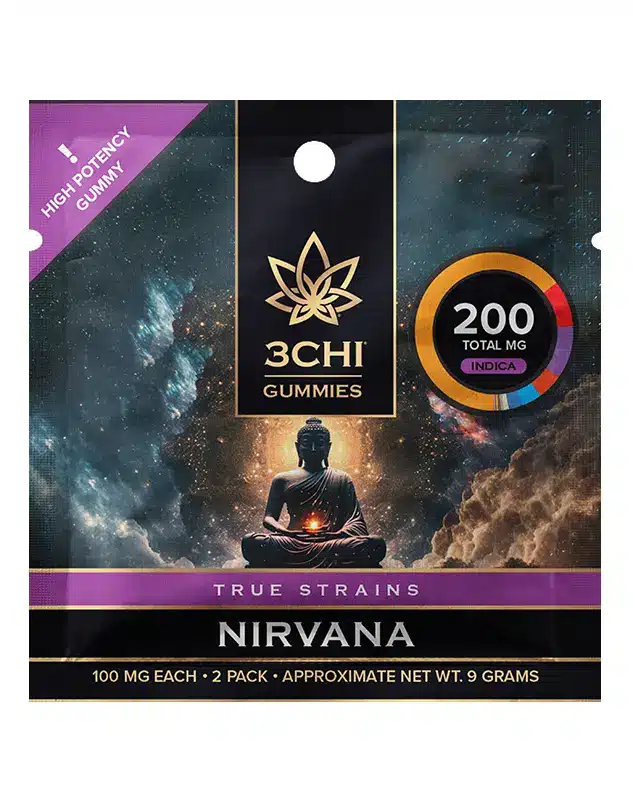 3CHI | True Strains High Potency Gummies Nirvana Indica | 200mg – 2ct