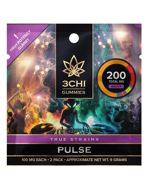 3CHI | True Strains High Potency Gummies Pulse Indica | 200mg – 2ct