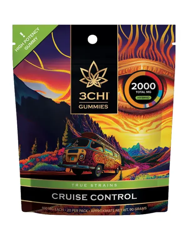 3CHI | True Strains High Potency Gummies Cruise Control Hybrid | 2000mg – 20ct