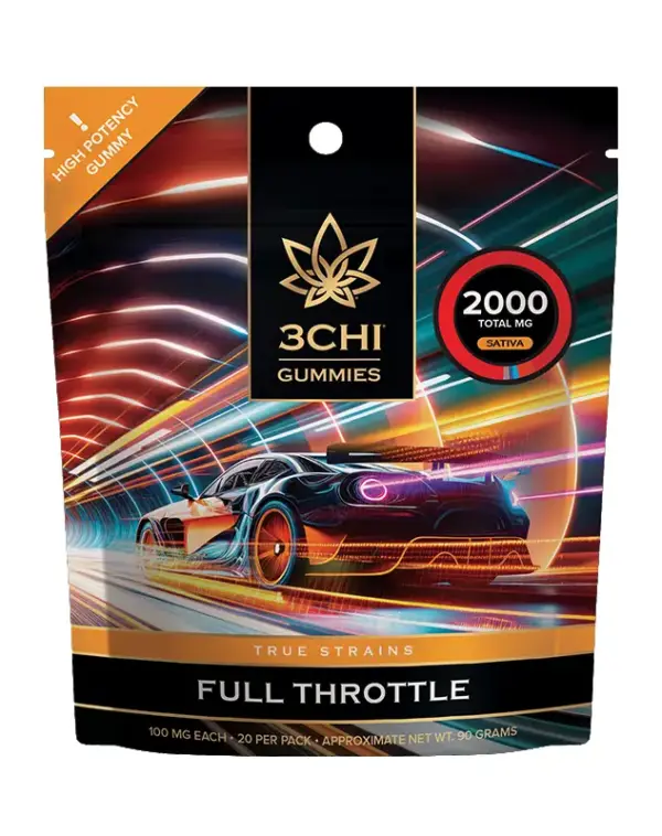 3CHI | True Strains High Potency Gummies Full Throttle Sativa | 2000mg – 20ct
