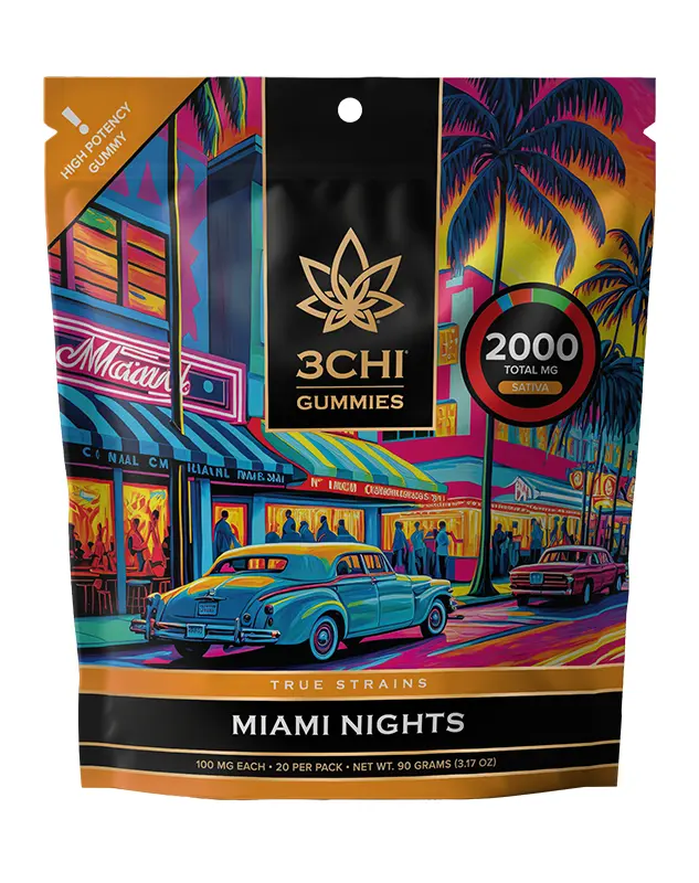 3CHI | True Strains High Potency Gummies Miami Nights – 20ct