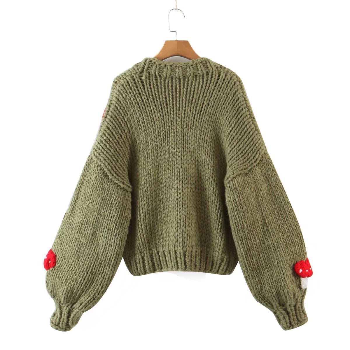 Autumn New Two-color Cute Mushroom Sweater Coat - Image 4