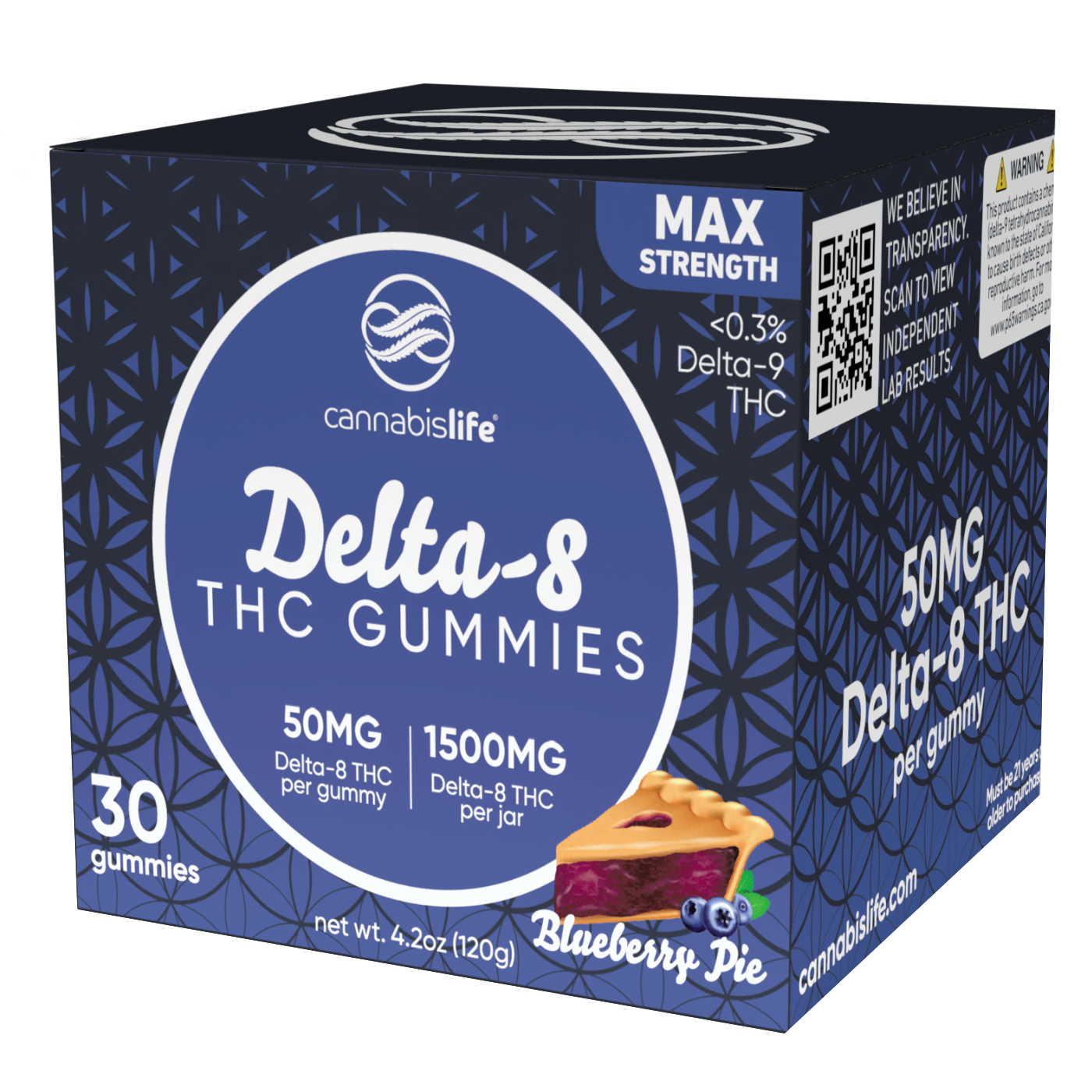 Cannabis Life | Delta-8 THC Gummies – Blueberry Pie | 50mg – 30ct