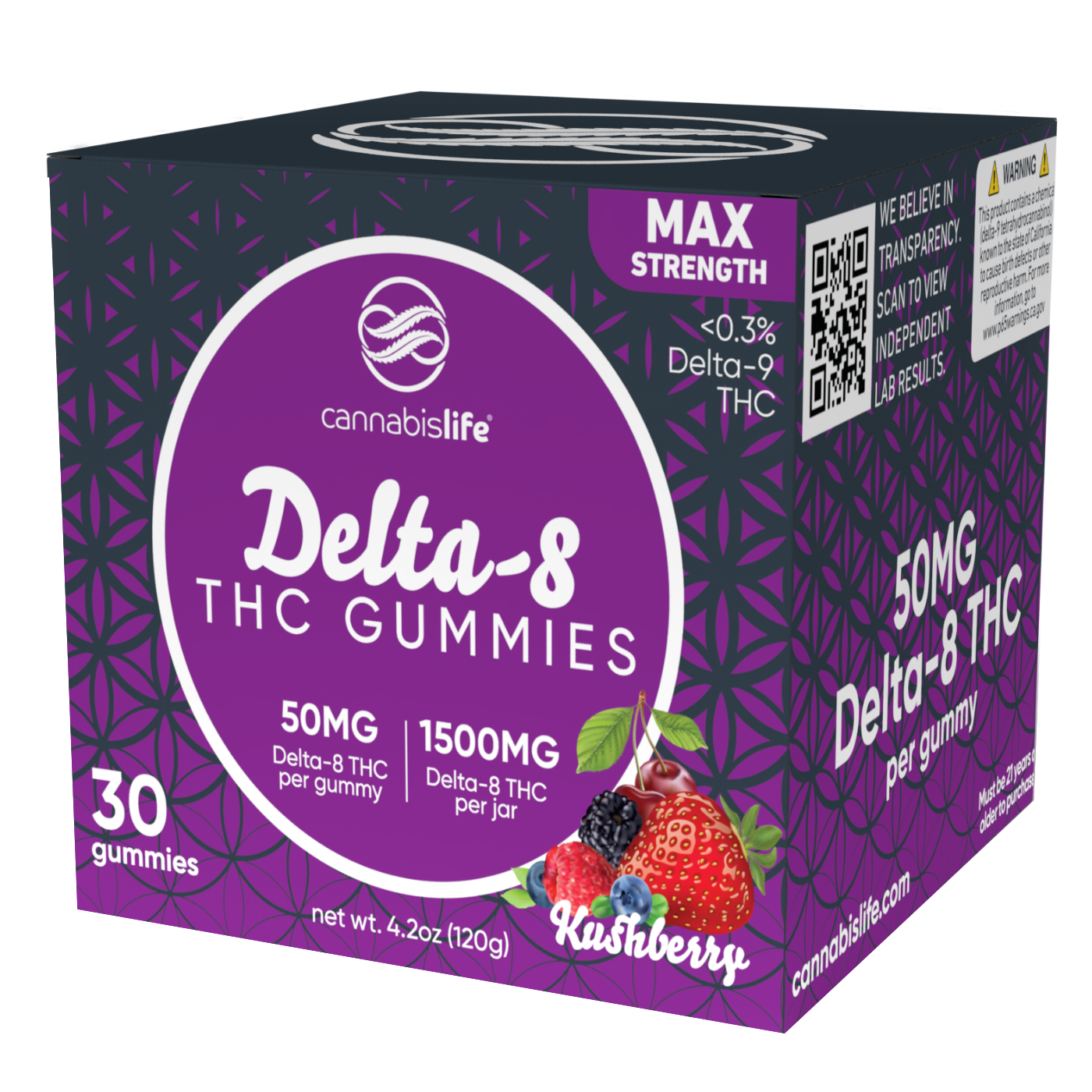 Cannabis Life | Delta-8 THC Gummies – Kushberry | 50mg – 30ct