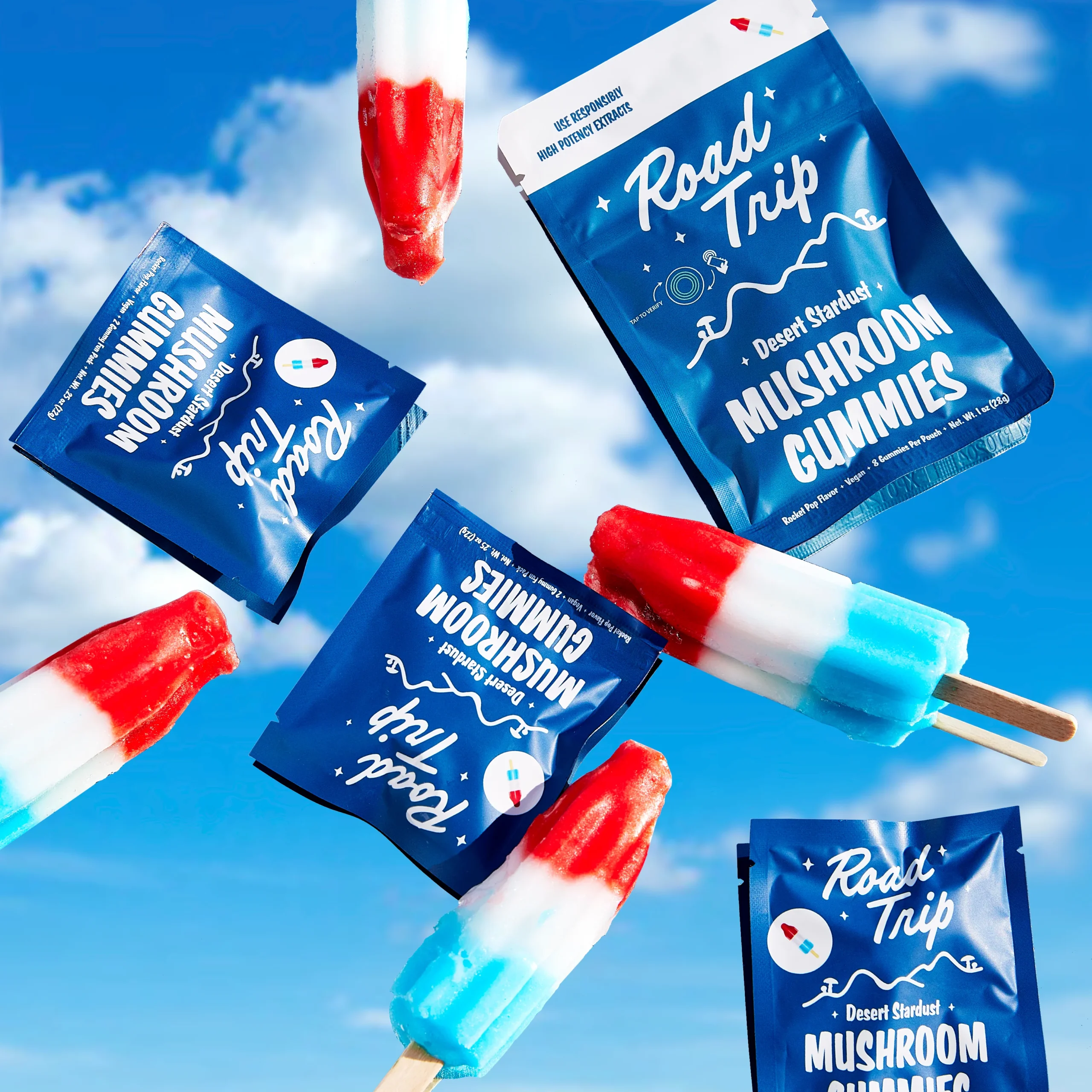Road Trip | Rocket Pop Mushroom Gummies | Desert Stardust – High Potency Extract – 8ct - Image 2