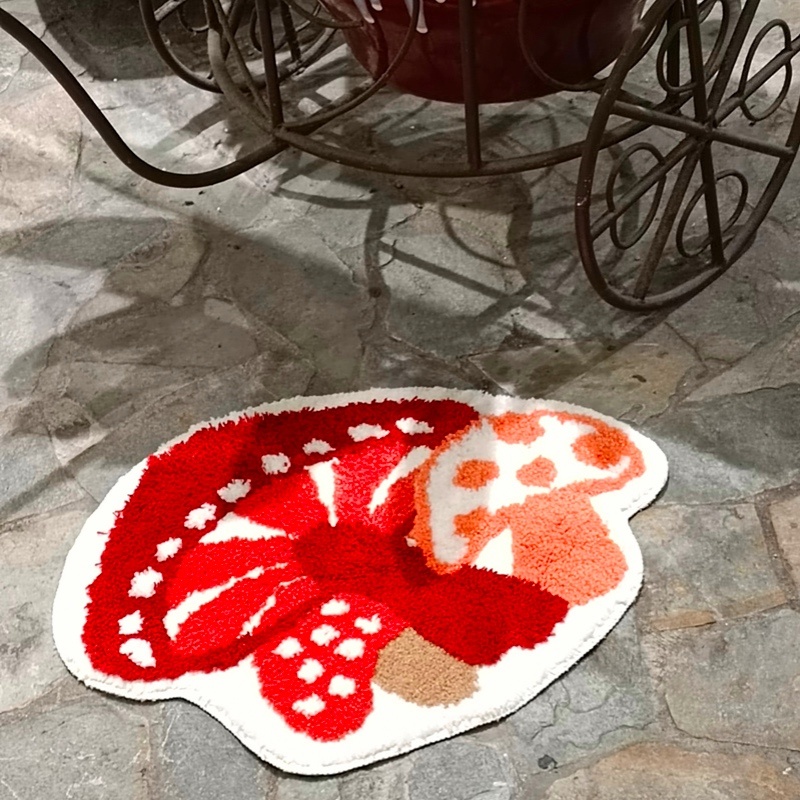 Cactus Poisonous Mushroom Plants Shaped Carpet Into The Home