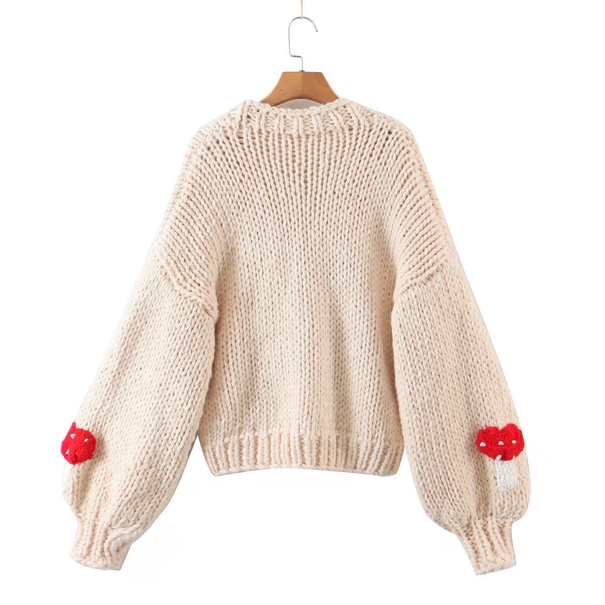 Autumn New Two-color Cute Mushroom Sweater Coat - Image 5