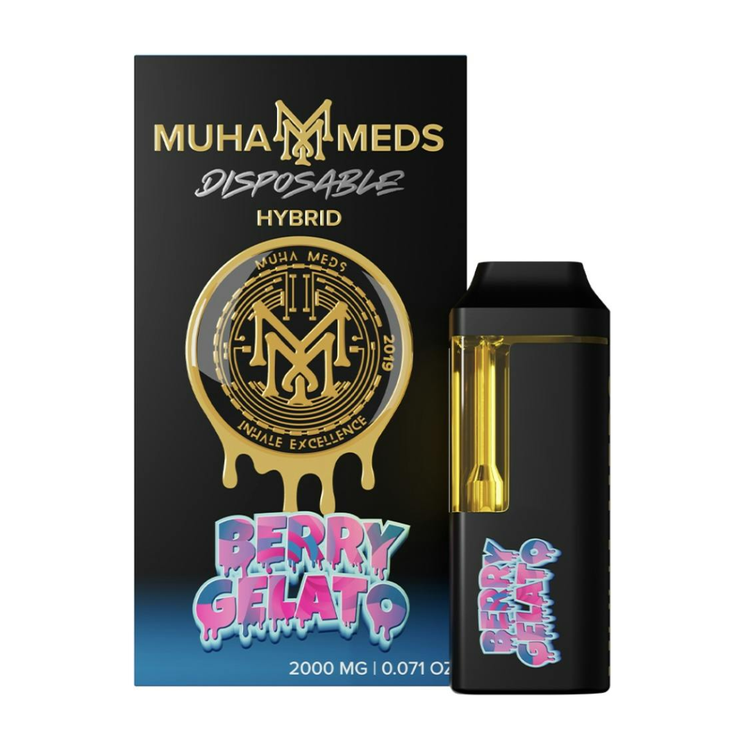 Berry Gelato – Muha Meds Disposable Vape 2g – Hybrid