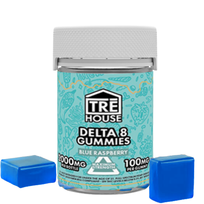 TRE House | Delta-8 THC Gummies – Blue Raspberry | 100mg – 20ct