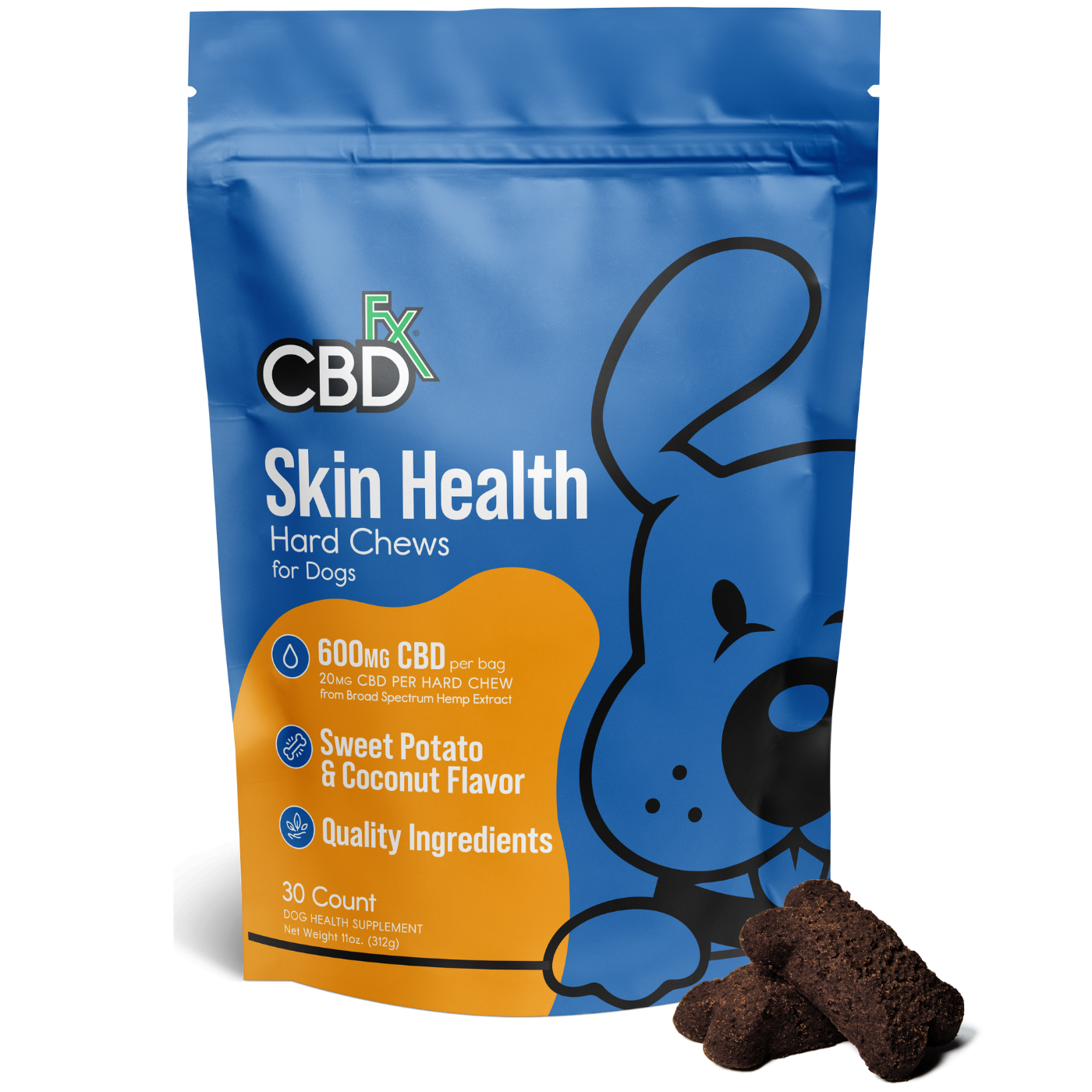CBDfx | CBD Skin Health Hard Chews | 600mg – 30ct