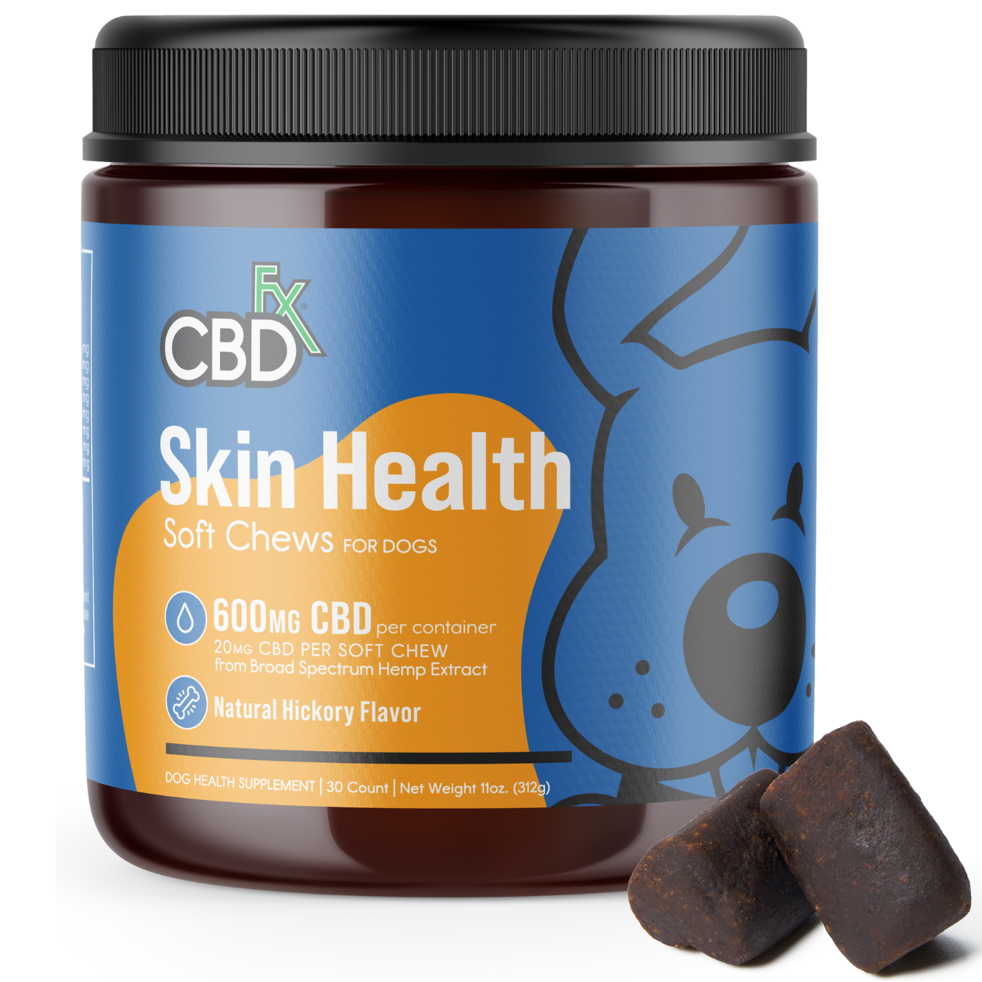 CBDfx | CBD Skin Health Soft Chews | 600mg CBD – 30ct
