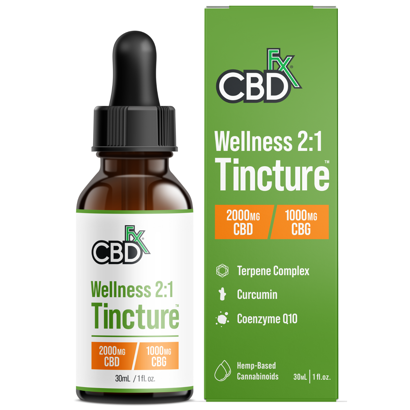 CBDfx | CBD Tincture | 2000mg CBD + 1000mg CBG – 30mL