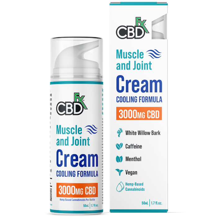 CBDfx | CBD Cream – 3000mg Cooling Formula | Muscle & Joint Cooling Pain Cream