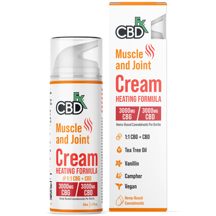 CBDfx | CBD Cream – 3000mg Heating Formula | Muscle & Joint Heating Pain Cream
