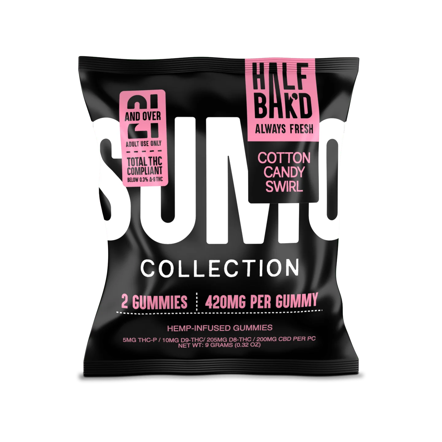 Half Bak’d | Forbidden Punch Sumo Gummies | High Potency – 420mg – 2ct Sample Pack