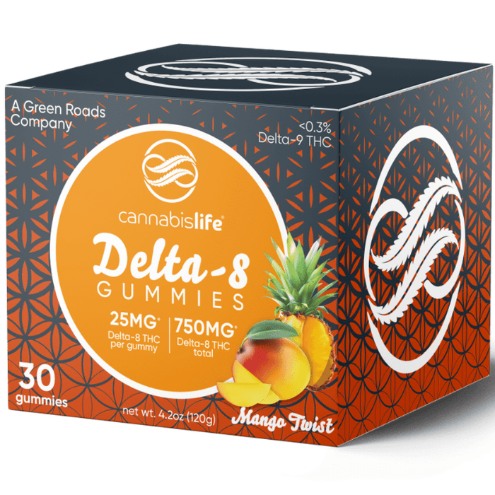 Cannabis Life | Delta-8 THC Gummies – Mango Twist | 25mg – 30ct