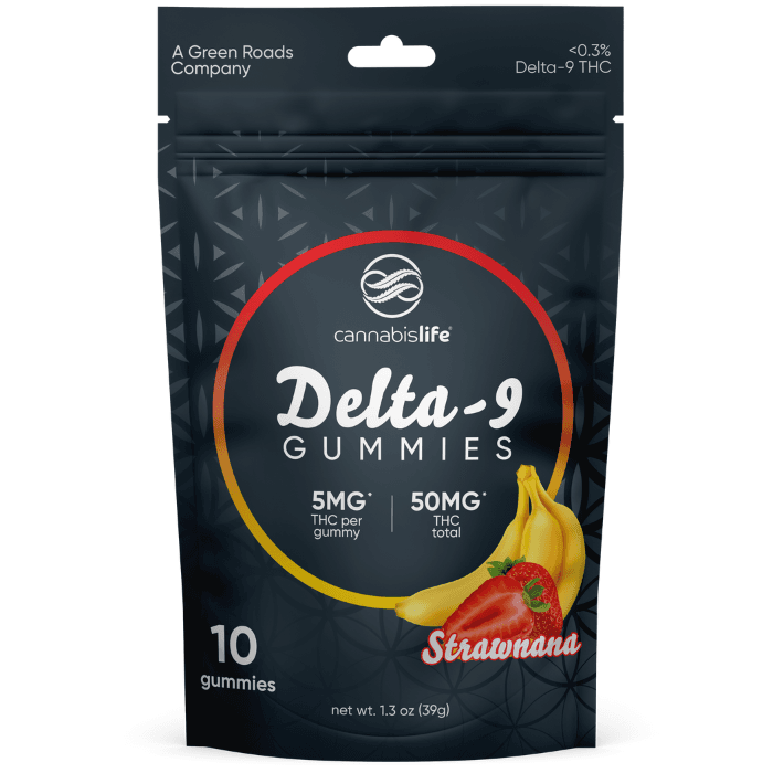 Cannabis Life | Delta-9 THC Gummies Strawnana | 5mg THC – 10ct