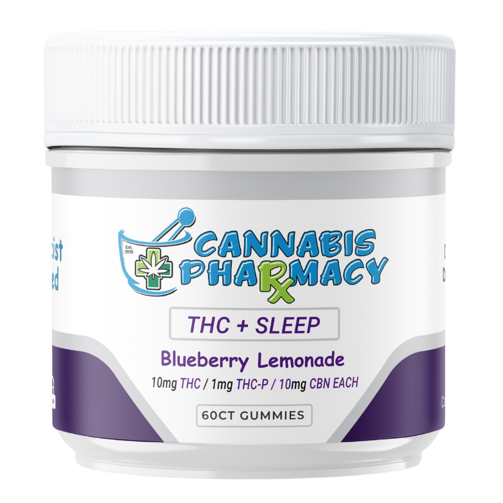 Cannabis Pharmacy | Deep Dream Sleep Gummies | 10mg CBN +10mg D9 +1mg THCP – Blueberry Lemonade – 60ct