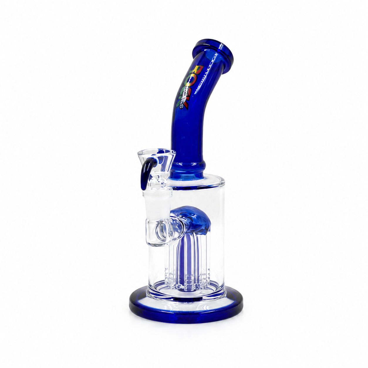 Cobalt Contour 8″ Rock Glass Tree Perc Bong - Image 4