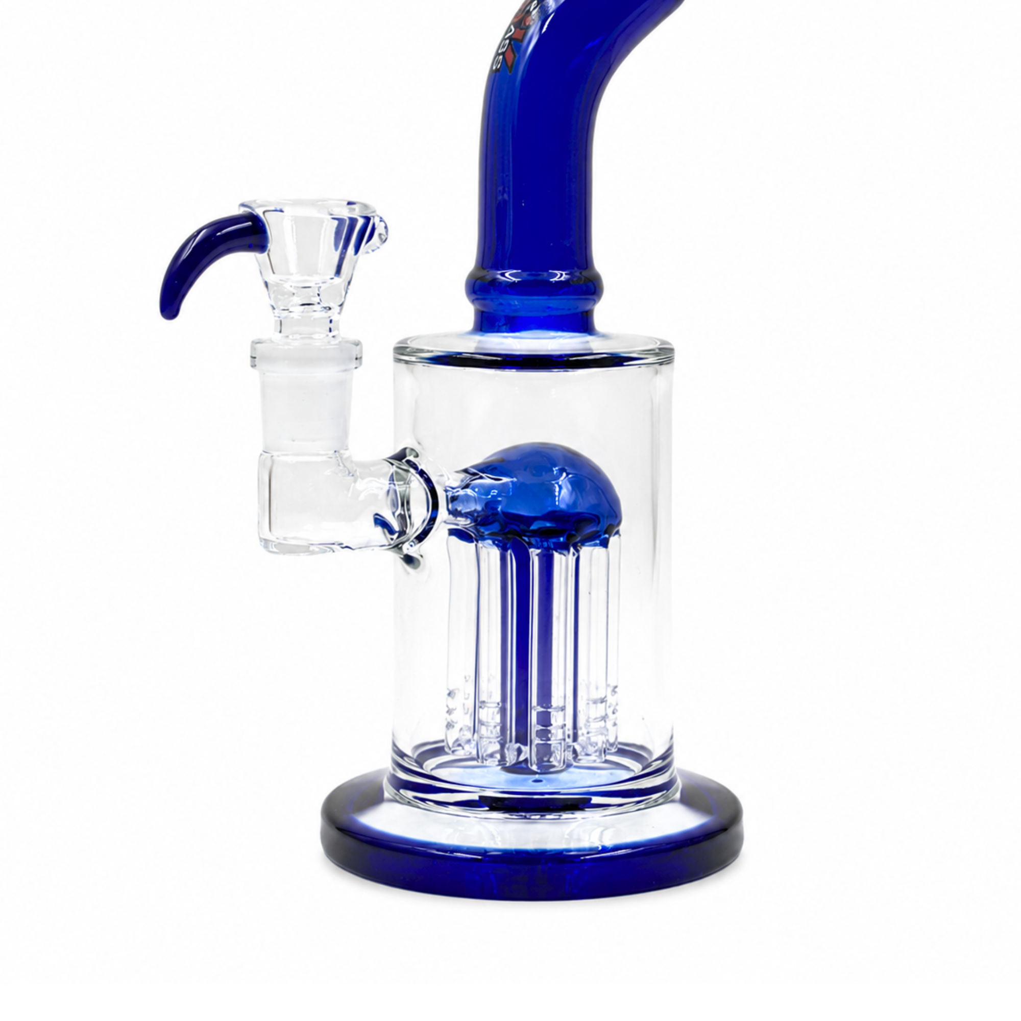 Cobalt Contour 8″ Rock Glass Tree Perc Bong - Image 5