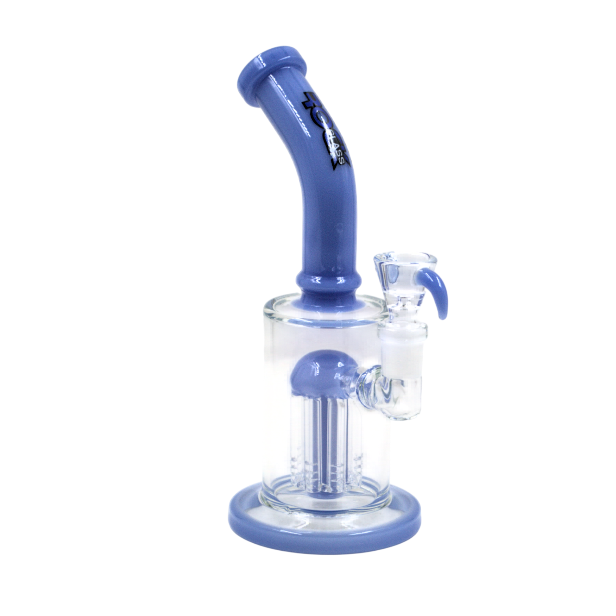Cobalt Contour 8″ Rock Glass Tree Perc Bong