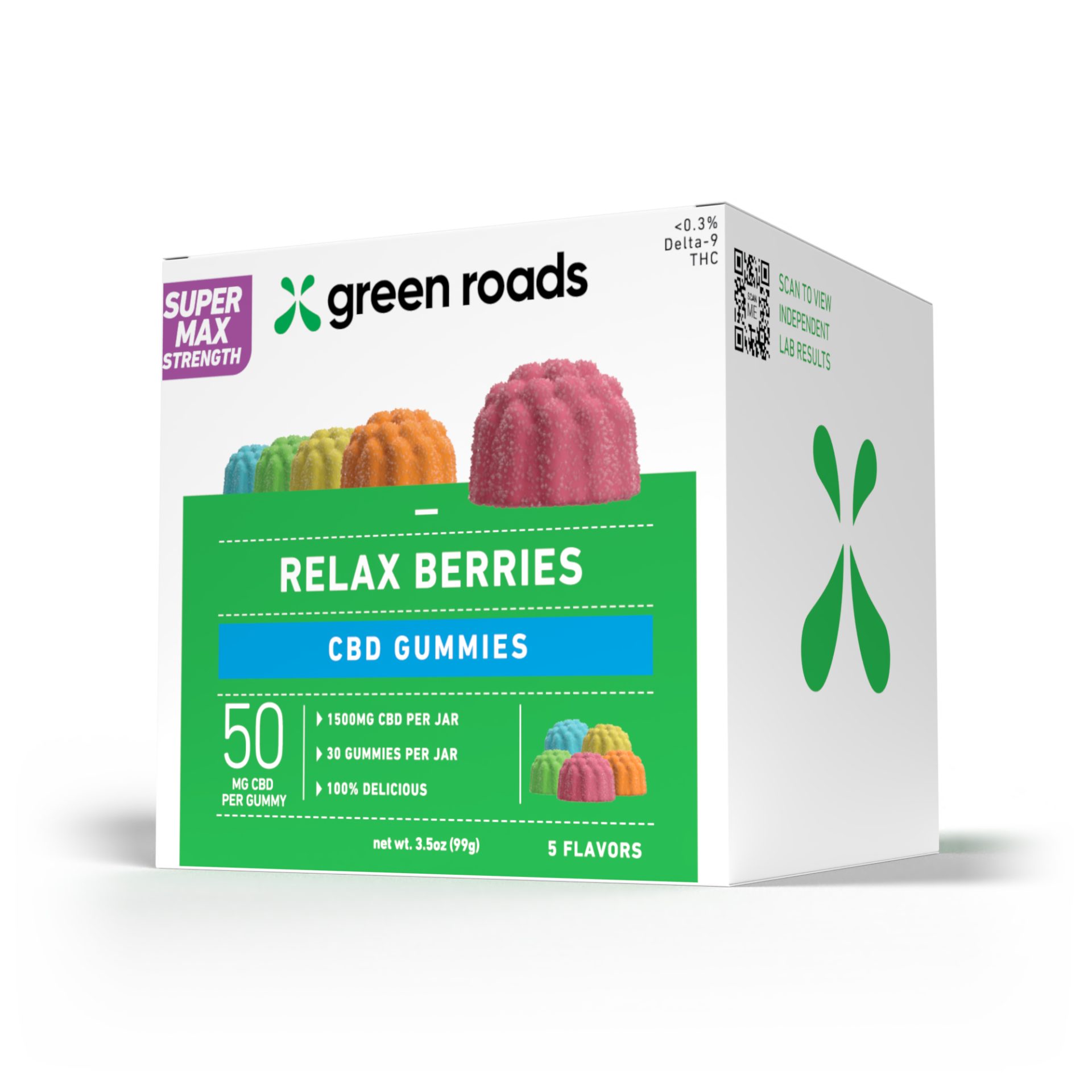 Green Roads | Super Max Relax Berries | 50mg – (30ct)