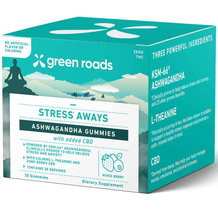 Green Roads | Ashwagandha & CBD Stress Aways | 25mg – 30ct