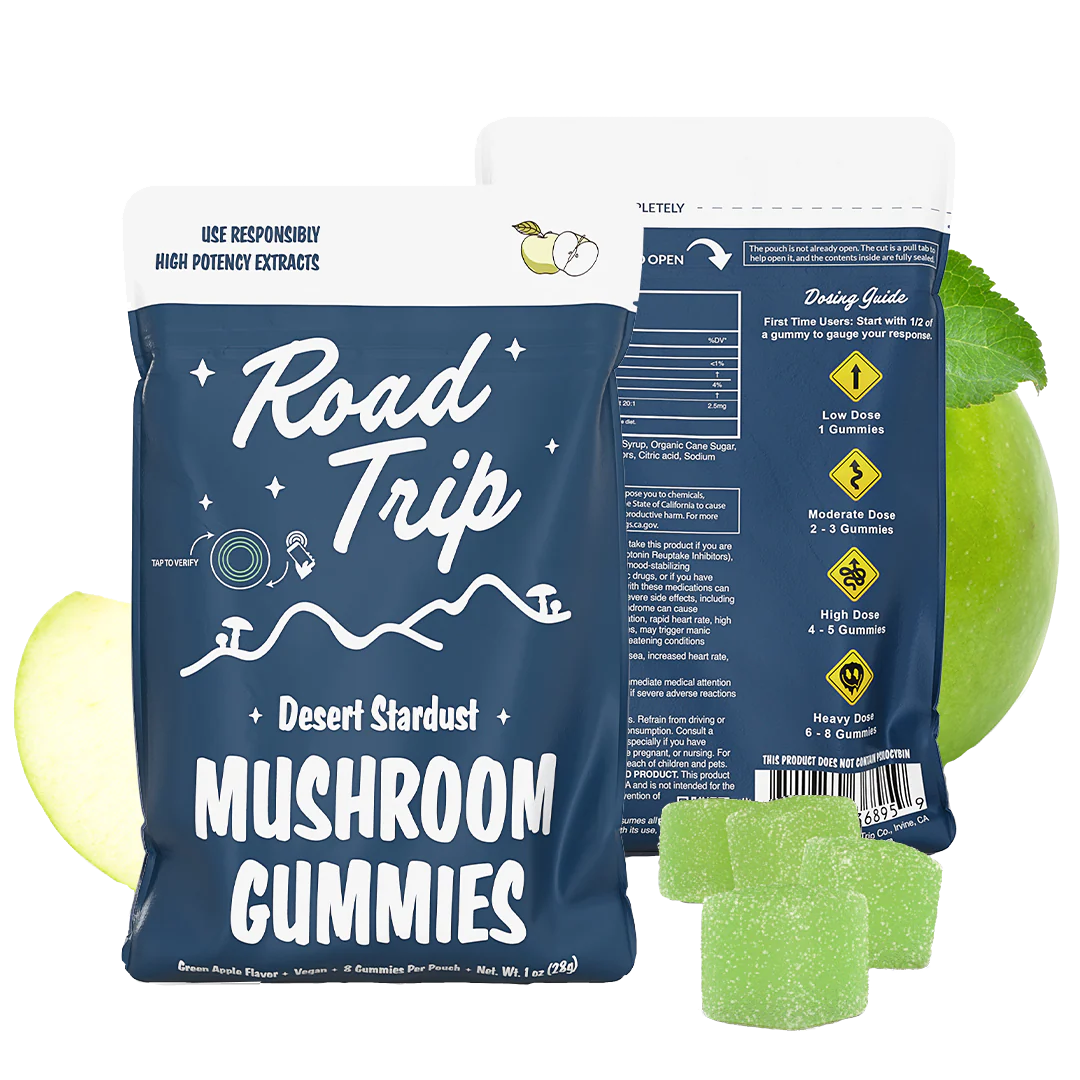 Road Trip | Green Apple Mushroom Gummies | Desert Stardust – High Potency Extract – 8ct
