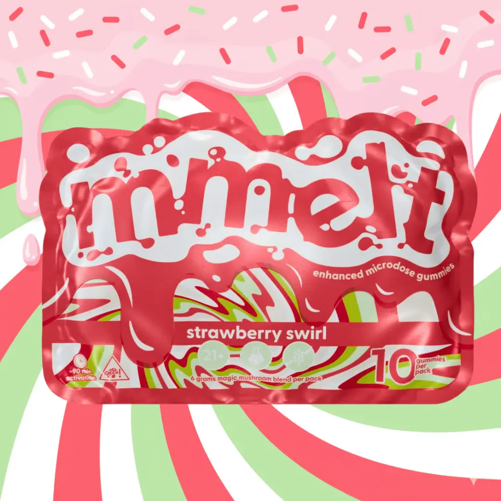 Mmelts | Strawberry Swirl Mushroom Gummies | 10ct