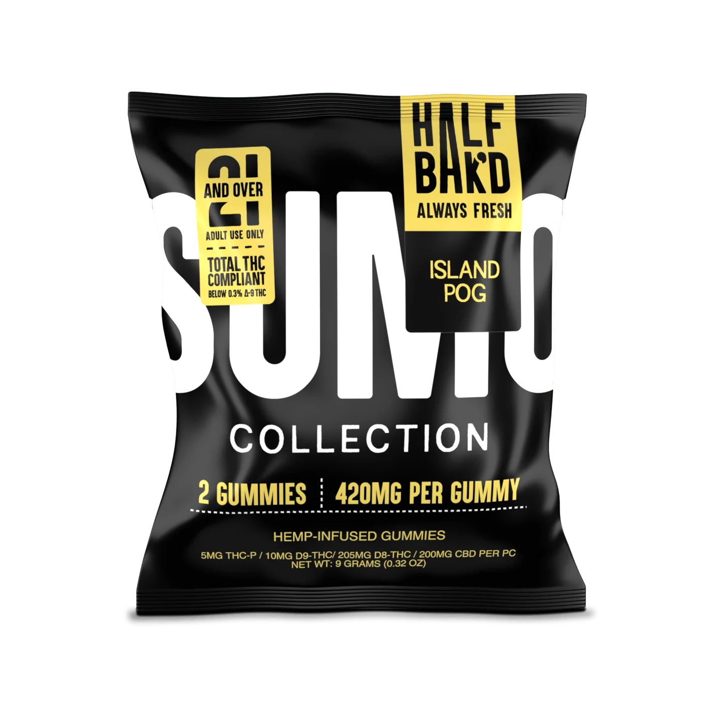 Half Bak’d | Island POG Sumo Gummies | High Potency – 420mg – 2ct Sample Pack