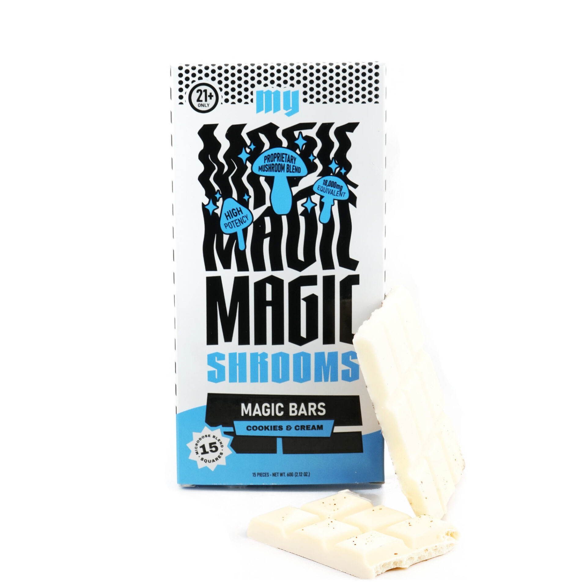 My Magic Shrooms | Cookies & Cream Mushroom Chocolate Bar | 15 squares
