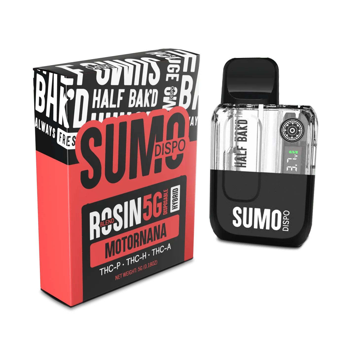 Half Bak’d | Rosin Blend Sumo THC Vape – Motornana | 5G – Hybrid Disposable