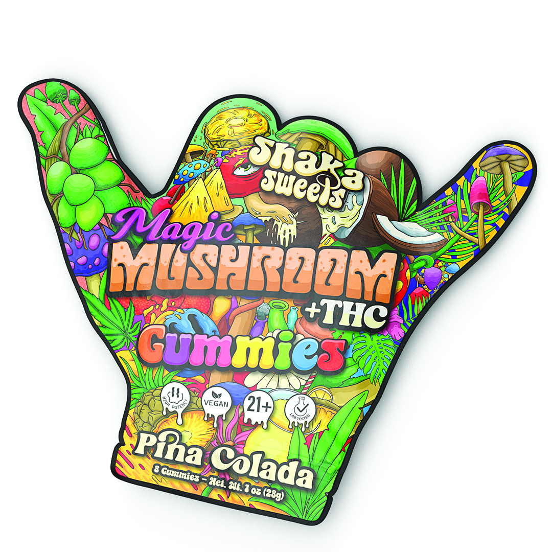 Shaka Sweets | Magic Mushroom + THC Gummies | Pina Colada – 8ct
