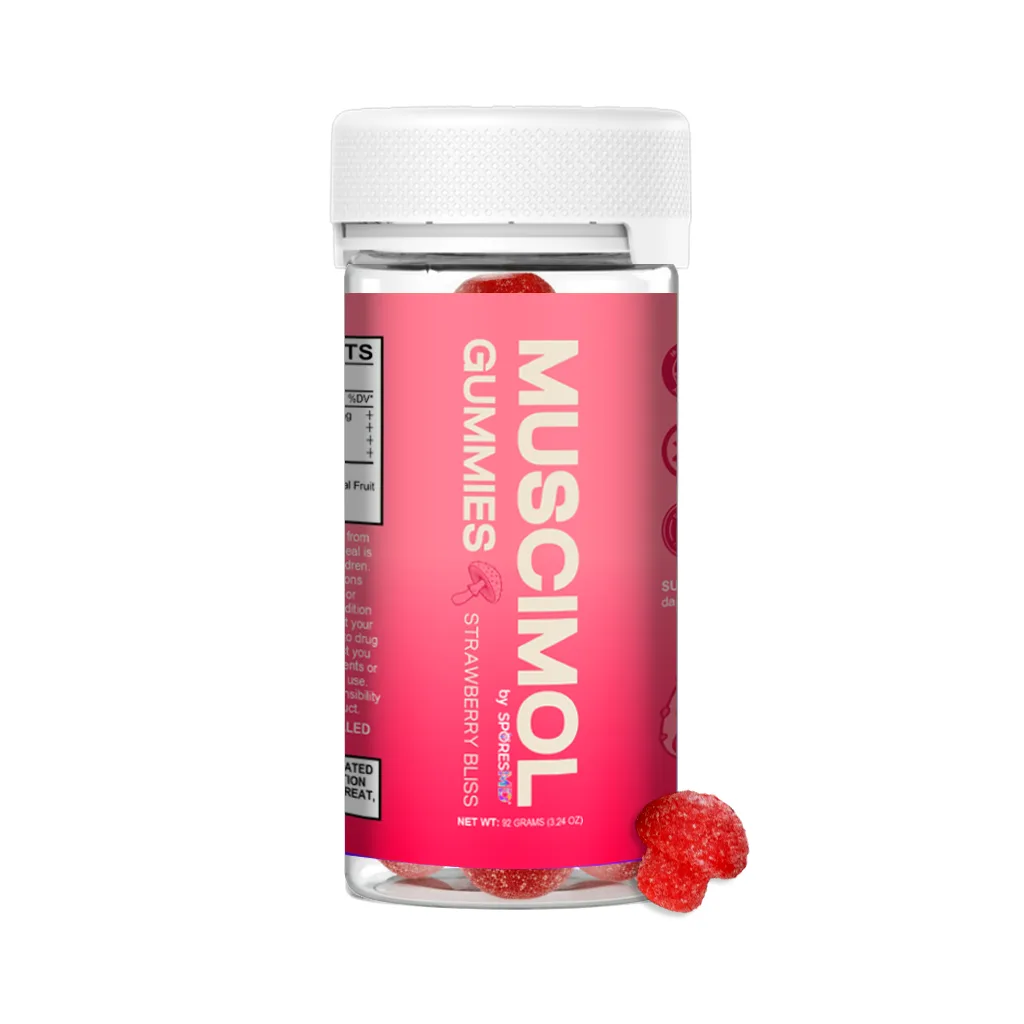 SporesMD | Strawberry Bliss Muscimol Gummies | 5mg – 15ct