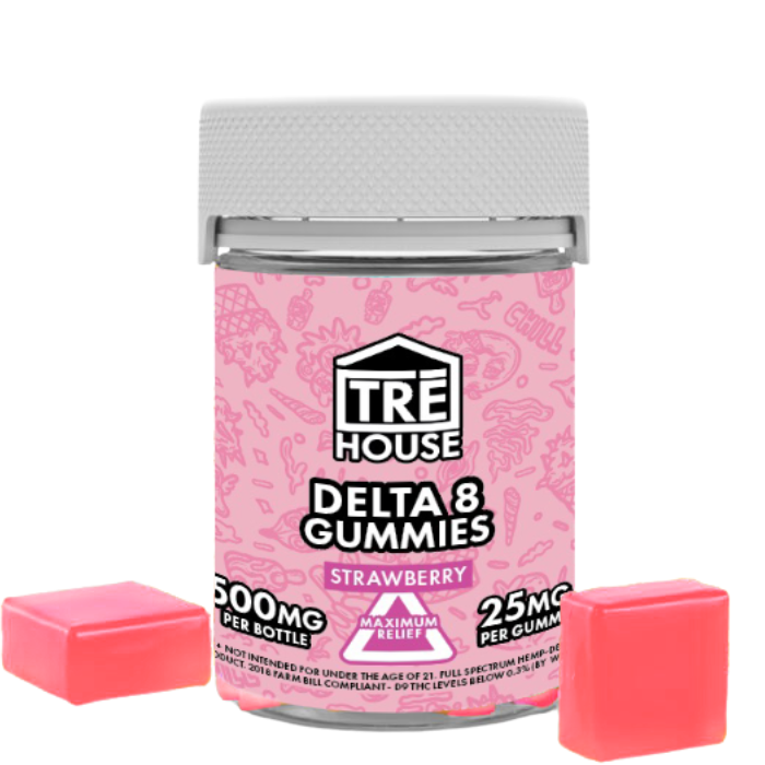 TRE House | Delta-8 THC Gummies – Strawberry | 25mg – 20ct