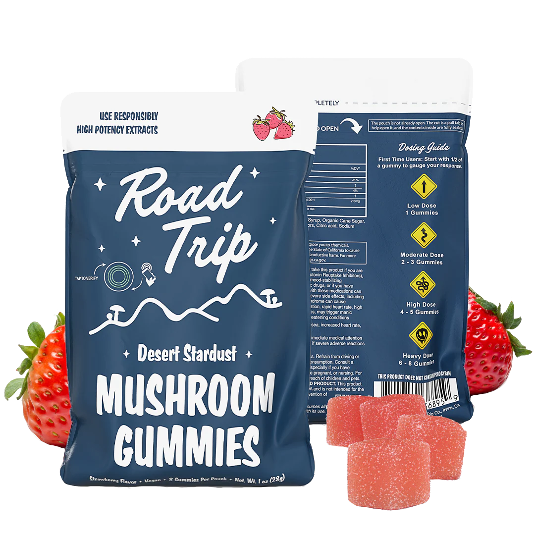 Road Trip | Strawberry Mushroom Gummies  | Desert Stardust – High Potency Extract – 8ct