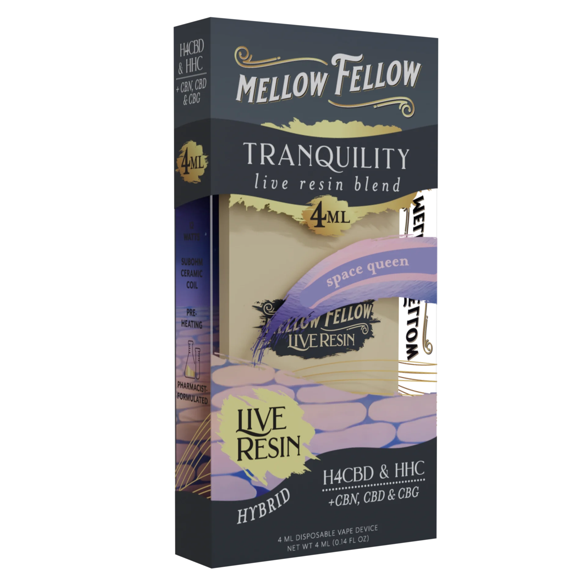 Mellow Fellow | Tranquility Blend Live Resin THC Vape | 4ml – Space Queen – Hybrid