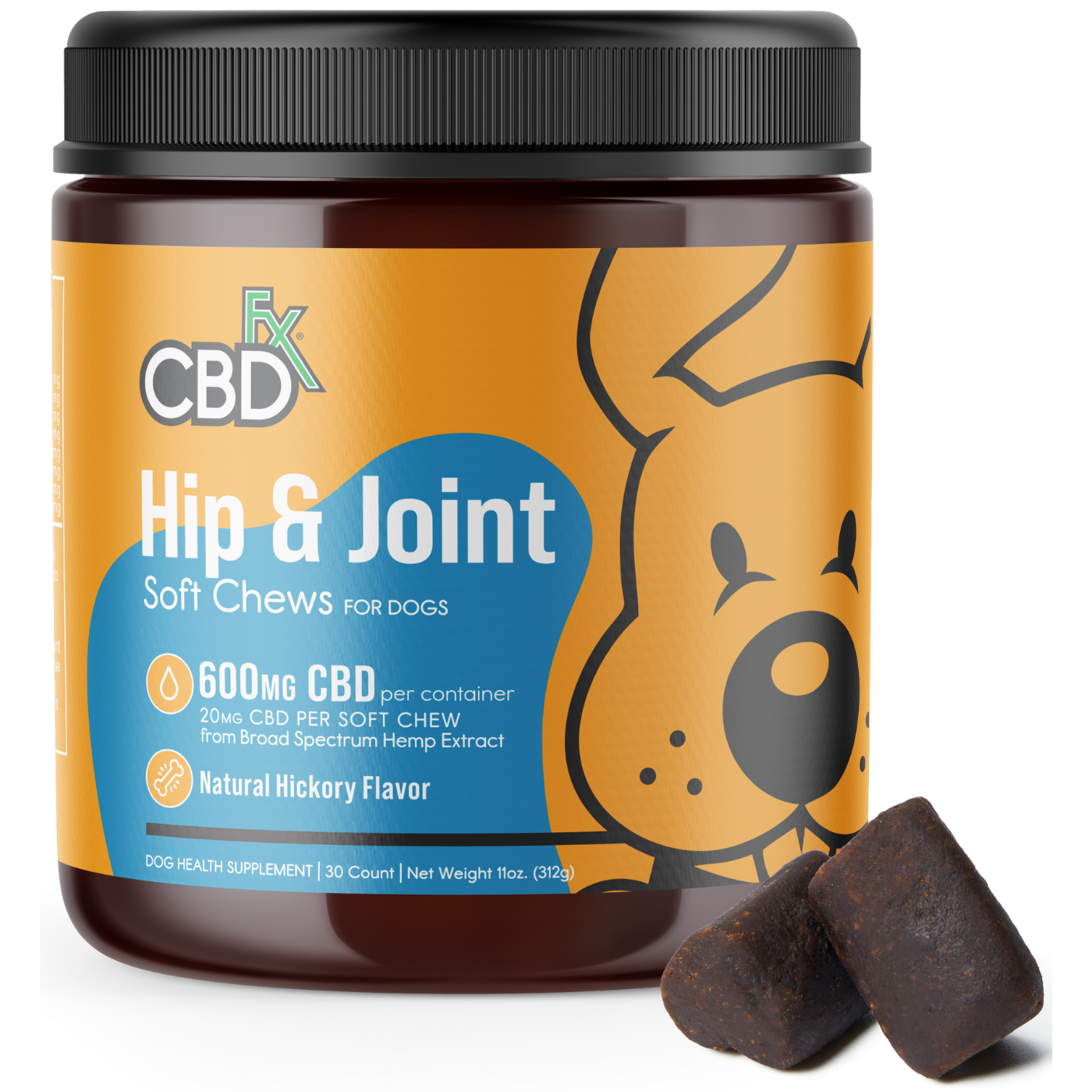 CBDfx | CBD Hip & Joint Soft Chews | 600mg CBD – 30ct