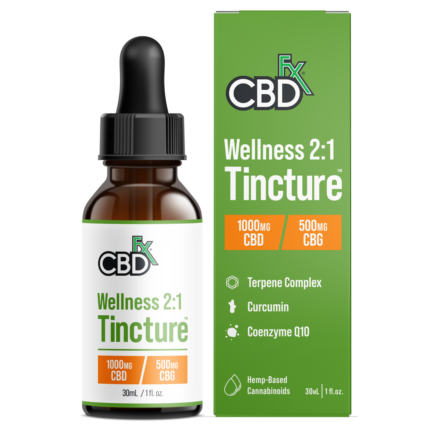 CBDfx | CBD Tincture | 1000mg CBD + 500mg CBG – 30mL