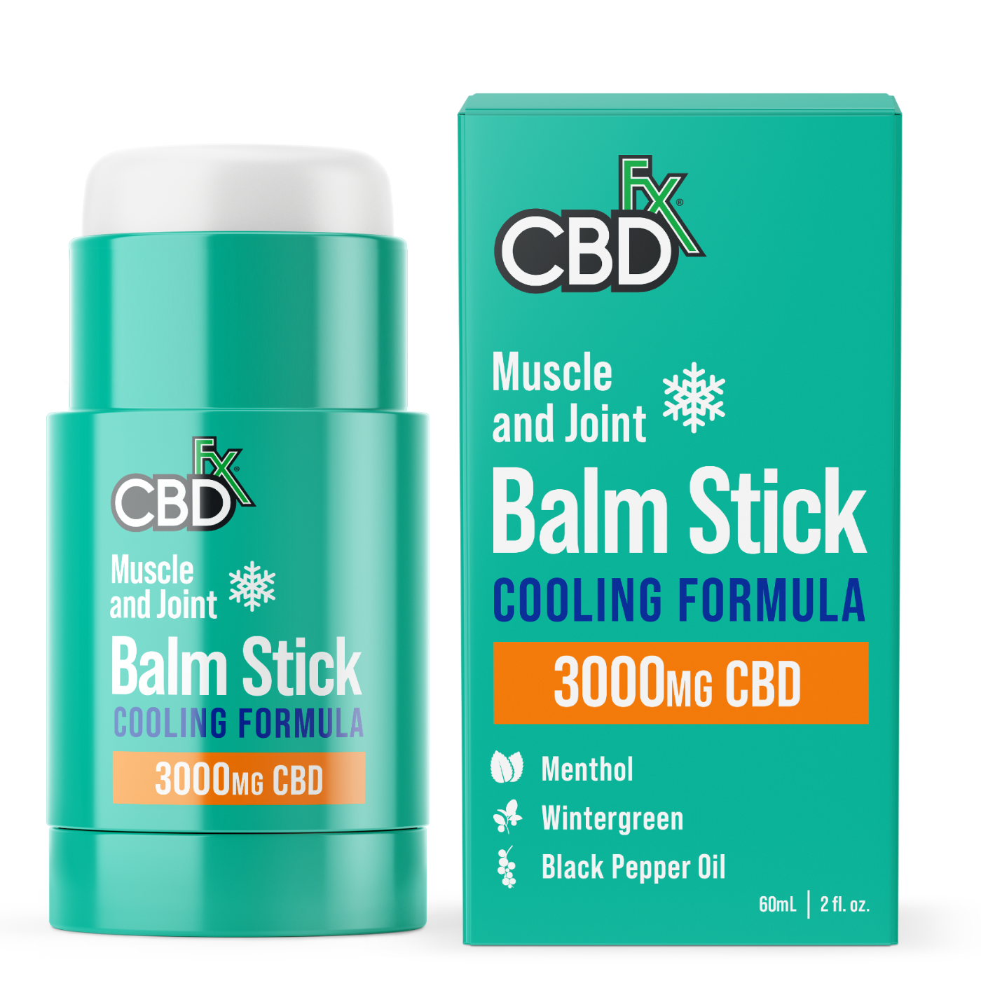 CBDfx | CBD Balm Stick – 3000mg Cooling Formula | Muscle & Joint Relief Balm Stick