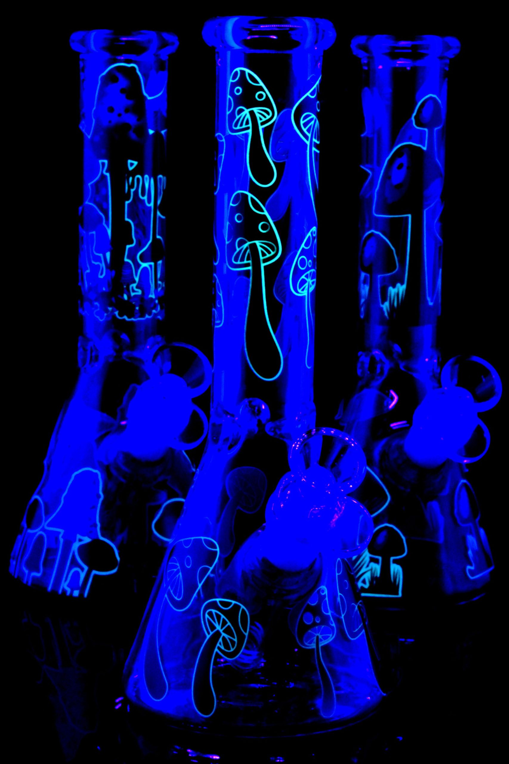 GoG Glow Mushroom Bong “Night Shroom” – 18.8 mm – 10″ – Assorted Colors - Image 2