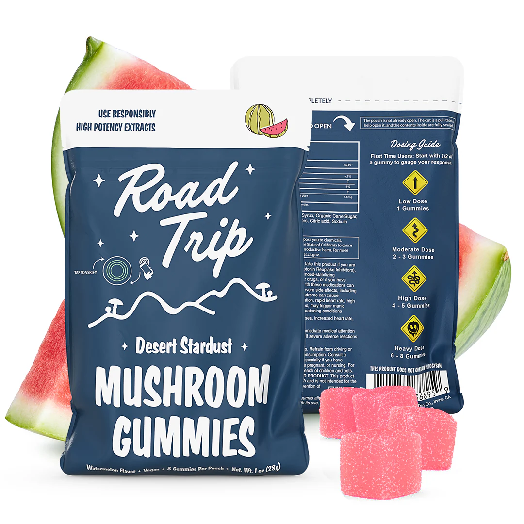 Road Trip | Watermelon Mushroom Gummies | Desert Stardust – High Potency Extract – 8ct