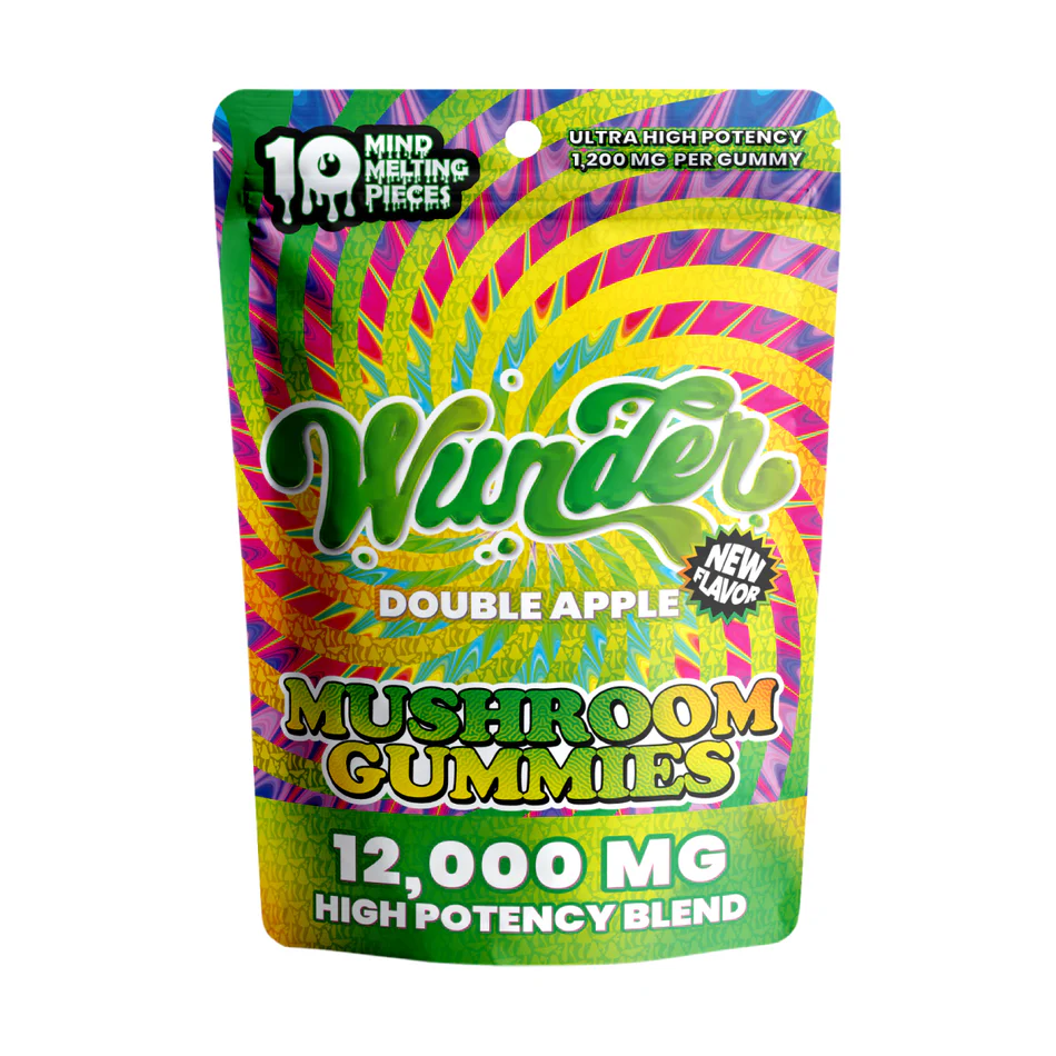 Wunder | Double Apple Mushroom Gummies | 2400mg Entheogenic Extract – 10ct