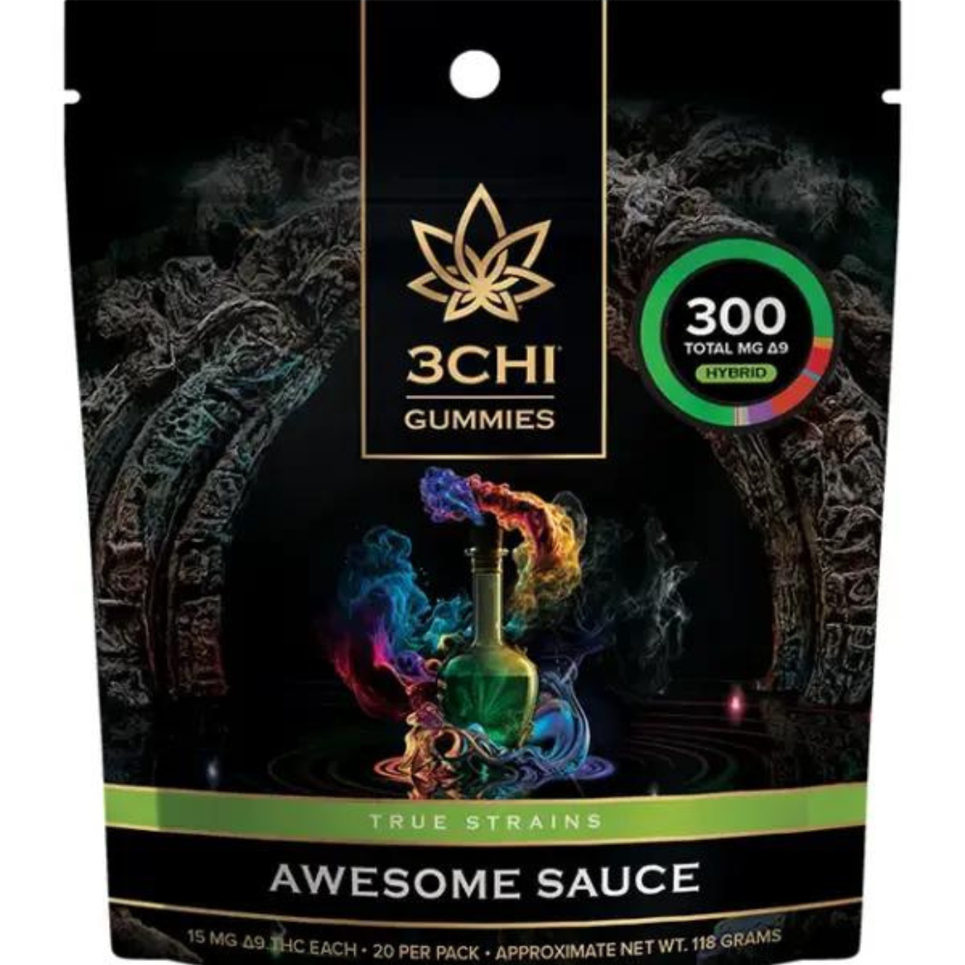 3CHI | True Strains High Potency Gummies | Awesome Sauce | 300mg – 20ct