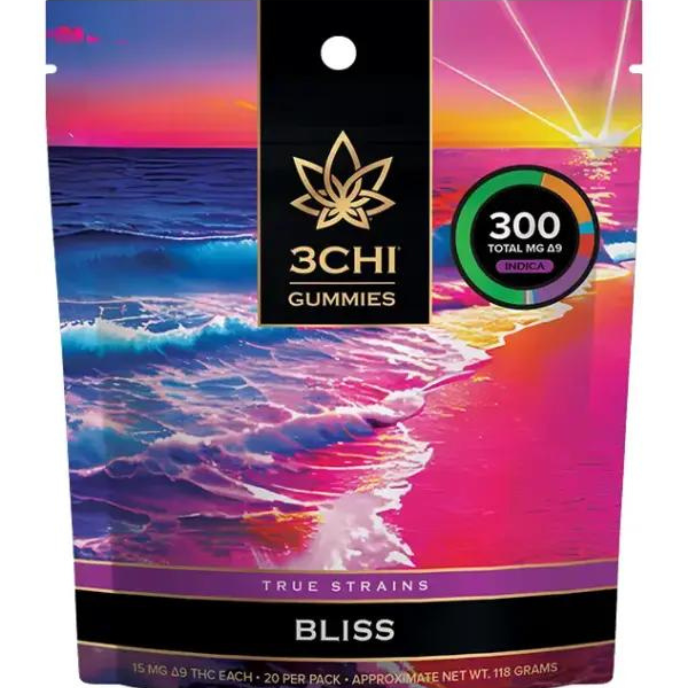 3CHI | True Strains High Potency Gummies Bliss | 300mg – 20ct