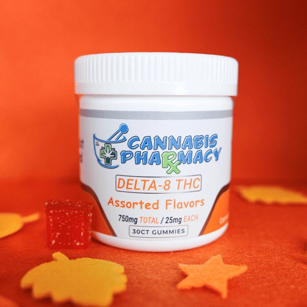 Cannabis Pharmacy Delta-8 THC Gummies | 25mg – Assorted Flavors – 30ct - Image 2